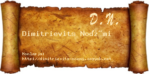 Dimitrievits Noémi névjegykártya